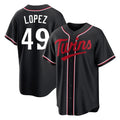 M.Twins #49 Pablo Lopez Player Black Fashion Out Home Limited Fdoa Stitched Jerseys