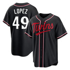 M.Twins #49 Pablo Lopez Player Black Fashion Out Home Limited Fdoa Stitched Jerseys