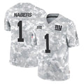 NY.Giants #1 Malik Nabers Player Arctic Camo Salute To Service Limited Game Gdoa Stitched Jerseys
