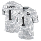 NY.Giants #1 Malik Nabers Player Arctic Camo Salute To Service Limited Game Gdoa Stitched Jerseys