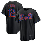 NY.Mets #12 Francisco Lindor Player Black Alternate Home Game Fdoa Stitched Jerseys