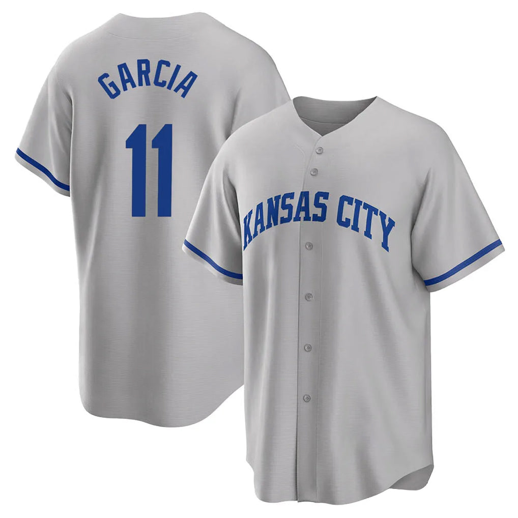 KC.Royals #11 Maikel Garcia Player Gray Game Home Gdoa Stitched Jerseys