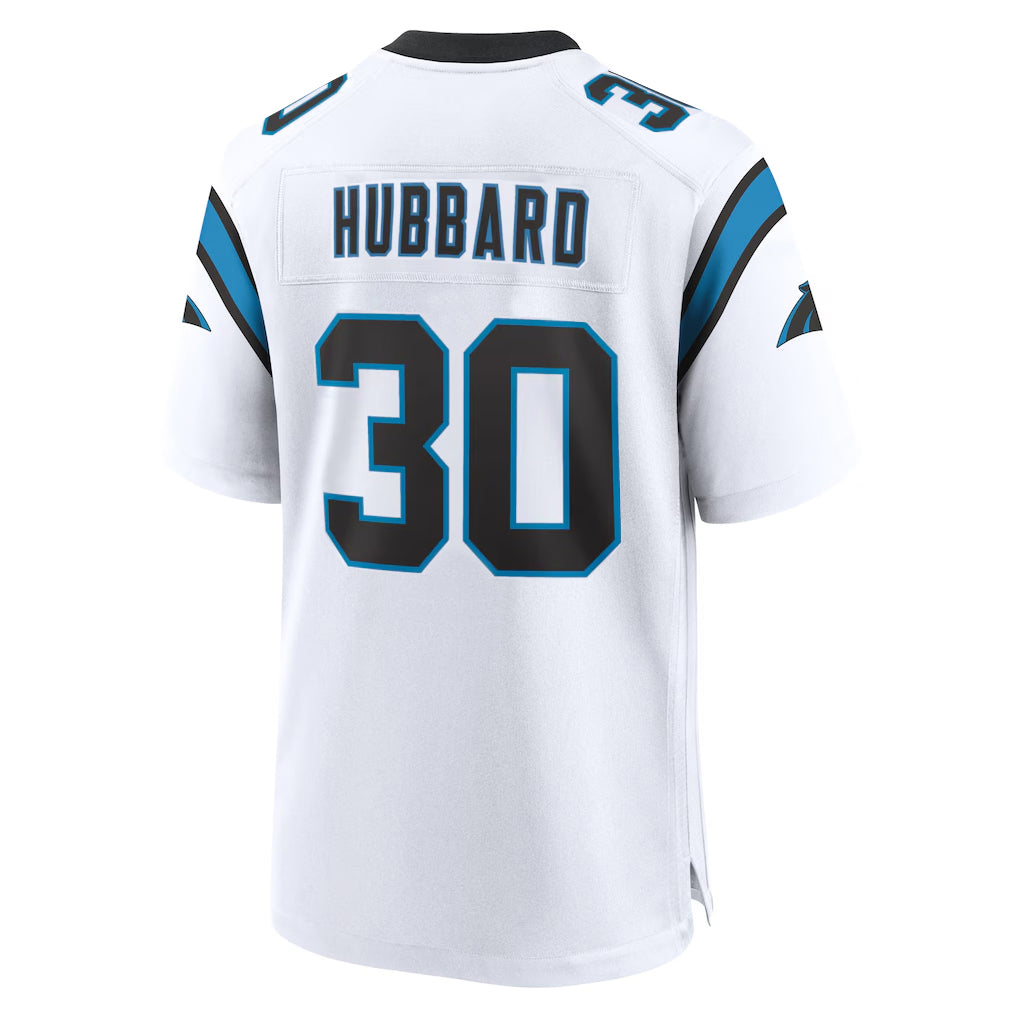 C.Panthers #30 Chuba Hubbard Player White Home Game Gdoa Stitched Jerseys