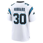 C.Panthers #30 Chuba Hubbard Player White Home Game Gdoa Stitched Jerseys