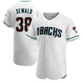 A.Diamondbacks #38 Paul Sewald Player White Teal Authentic Alternate Stitched Jersey