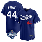 LA.Dodgers #44 Andy Pages Player Royal World Series Meet Limited Home Fdoa Stitched Jerseys