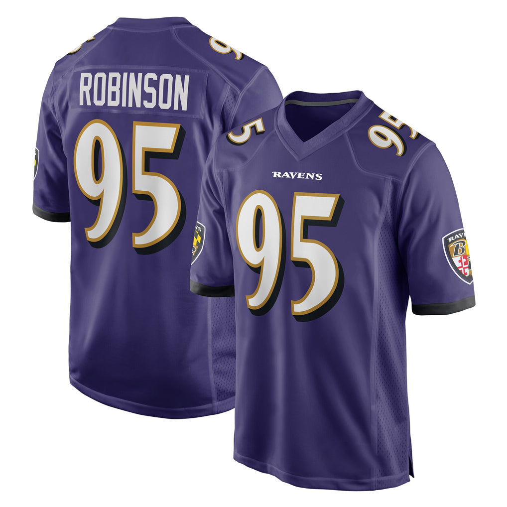 B.Ravens #95 Tavius Robinson Player Purple Home Game Gdoa Stitched Jerseys