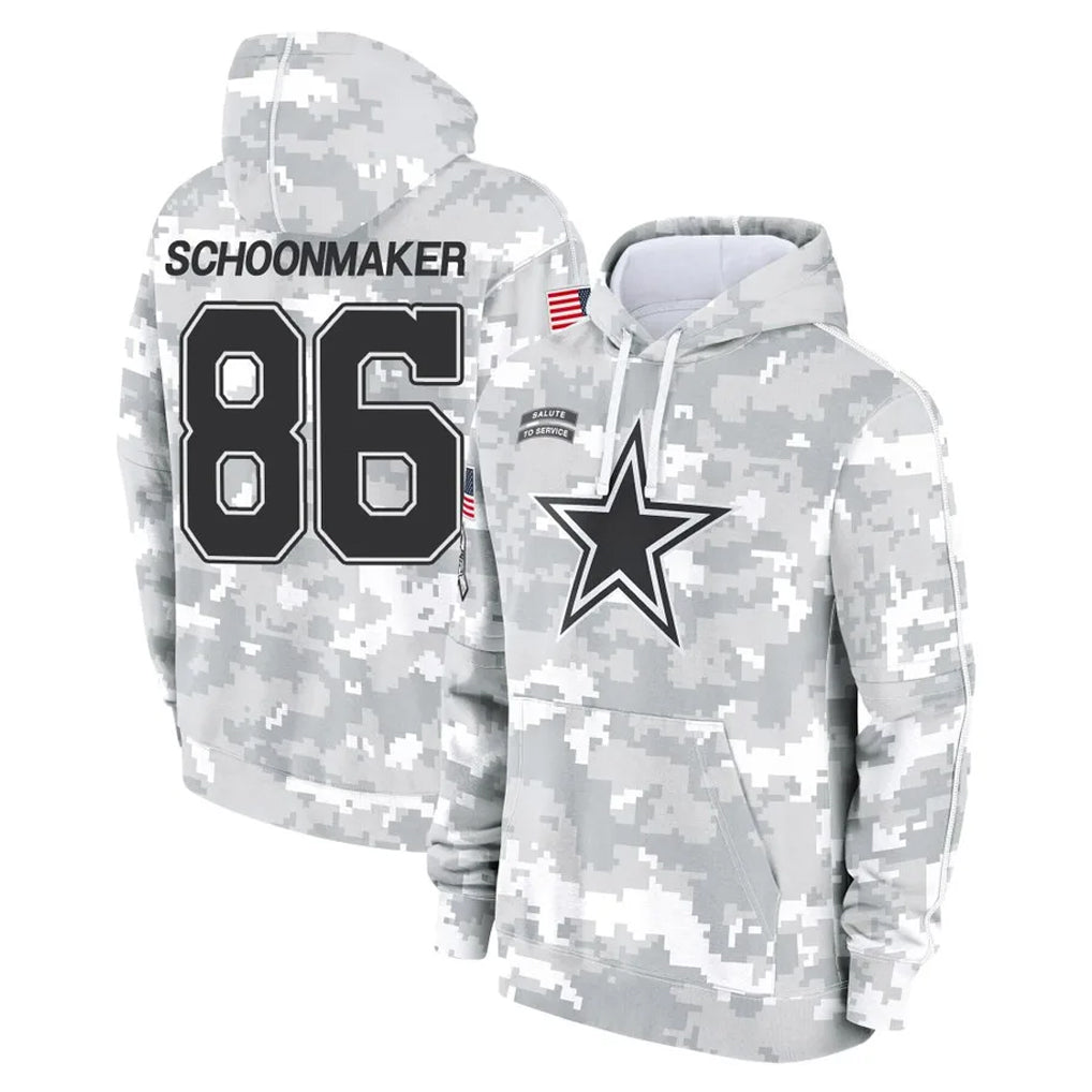 D.Cowboys #86 Luke Schoonmaker Player Arctic Camo Salute to Service Hoodies Limited Game Gdoa Stitched Jerseys