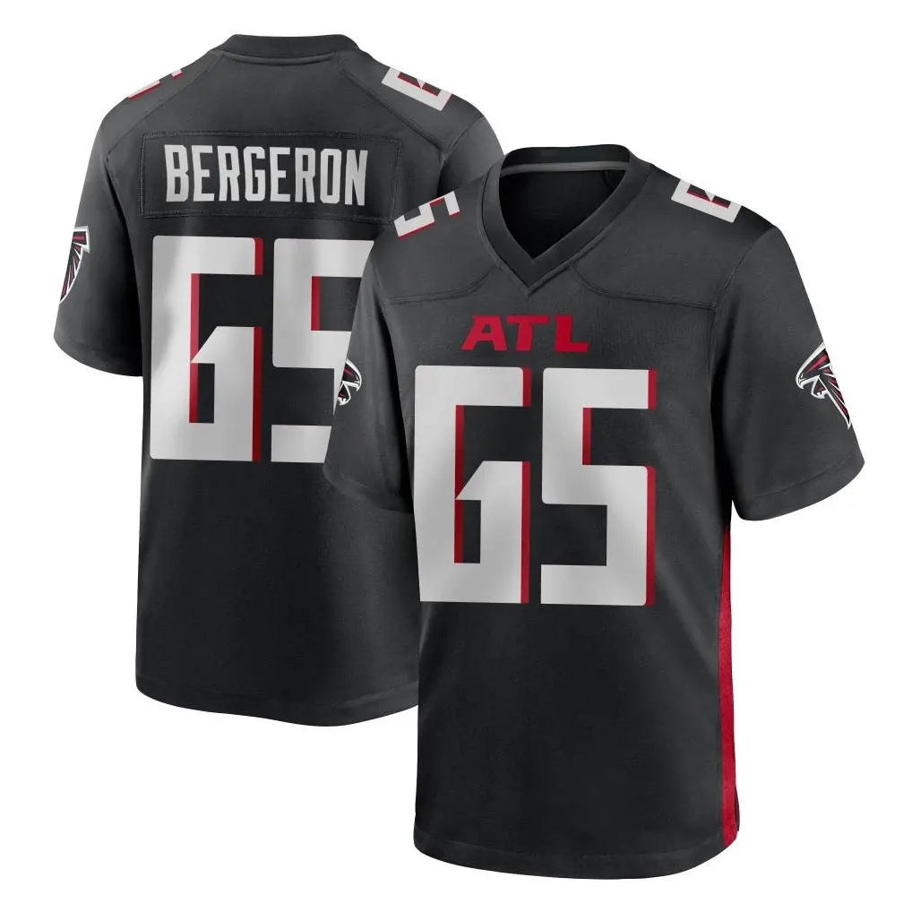 A.Falcons #65 Matthew Bergeron Player Black Home Game Gdoa Stitched Jerseys