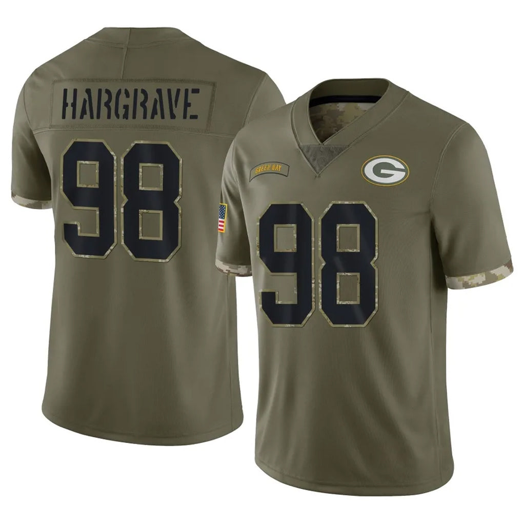 GB.Packers #98 Javon Hargrave Player Olive Salute To Service Limited Gdoa Stitched Jerseys