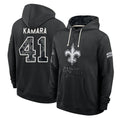 NO.Saints #41 Alvin Kamara Player 2026 Black Logo Pullover Hoodies Limited Game Gdoa Stitched Jerseys