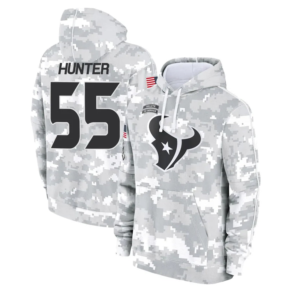H.Texans #55 Danielle Hunter Player Arctic Camo Salute to Service Hoodies Limited Game Gdoa Stitched Jerseys