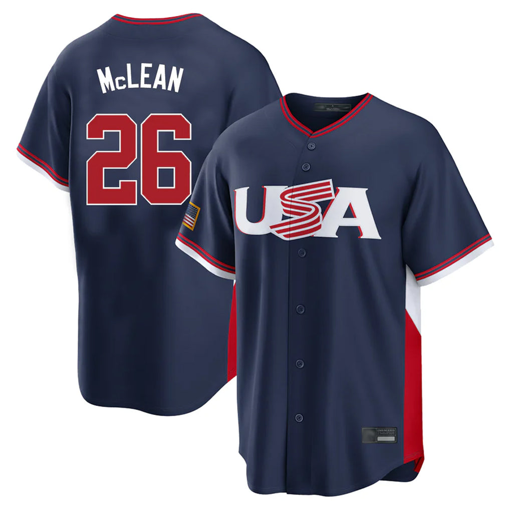 NY.Mets #26 Nolan McLean Player Navy USA 2026 World Classic Home Limited Fdoa Stitched Jerseys