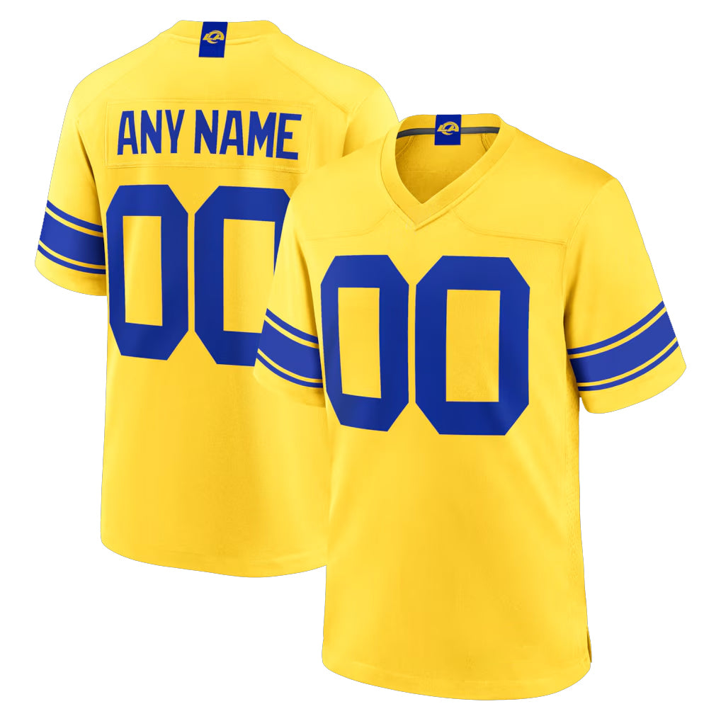 Custom LA.Rams Gold Classic Sol Home Game Any Name & Numbers Gdoa Stitched Jerseys
