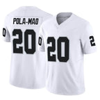 LV.Raiders #20 Isaiah Pola-Mao Player White Limited Vapor F.U.S.E. Home Game Gdoa Stitched Jerseys