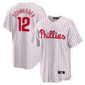 P.Phillies #12 Kyle Schwarber Player White Home Game Fdoa Stitched Jerseys