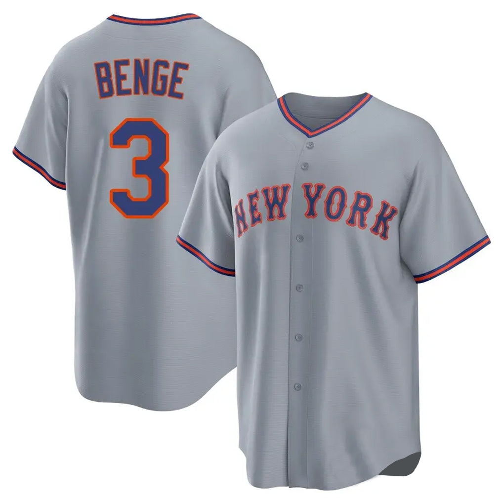 NY.Mets #3 Carson Benge Player Gray Road Home Game Fdoa Stitched Jerseys