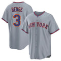 NY.Mets #3 Carson Benge Player Gray Road Home Game Fdoa Stitched Jerseys
