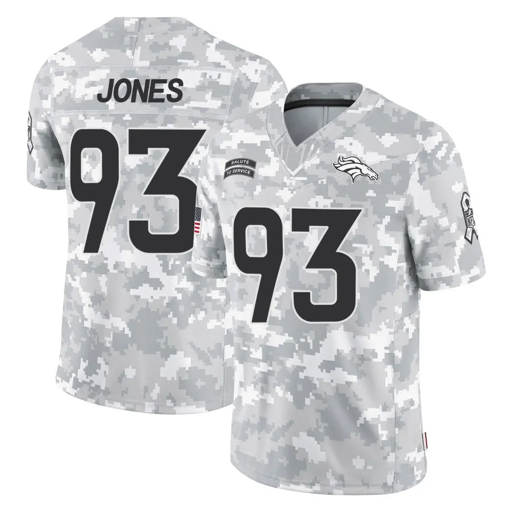 D.Broncos #93 D.J. Jones Player Arctic Camo Salute To Service Limited Gdoa Stitched Jerseys