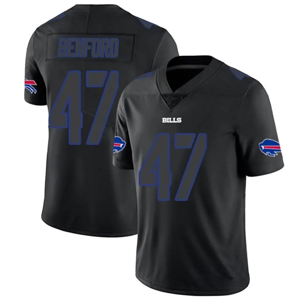 B.Bills #47 Christian Benford Player Black Impact Limited Gdoa Stitched Jerseys