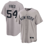 NY.Yankees #54 Max Fried Player Gray Game Home Fdoa Stitched Jerseys