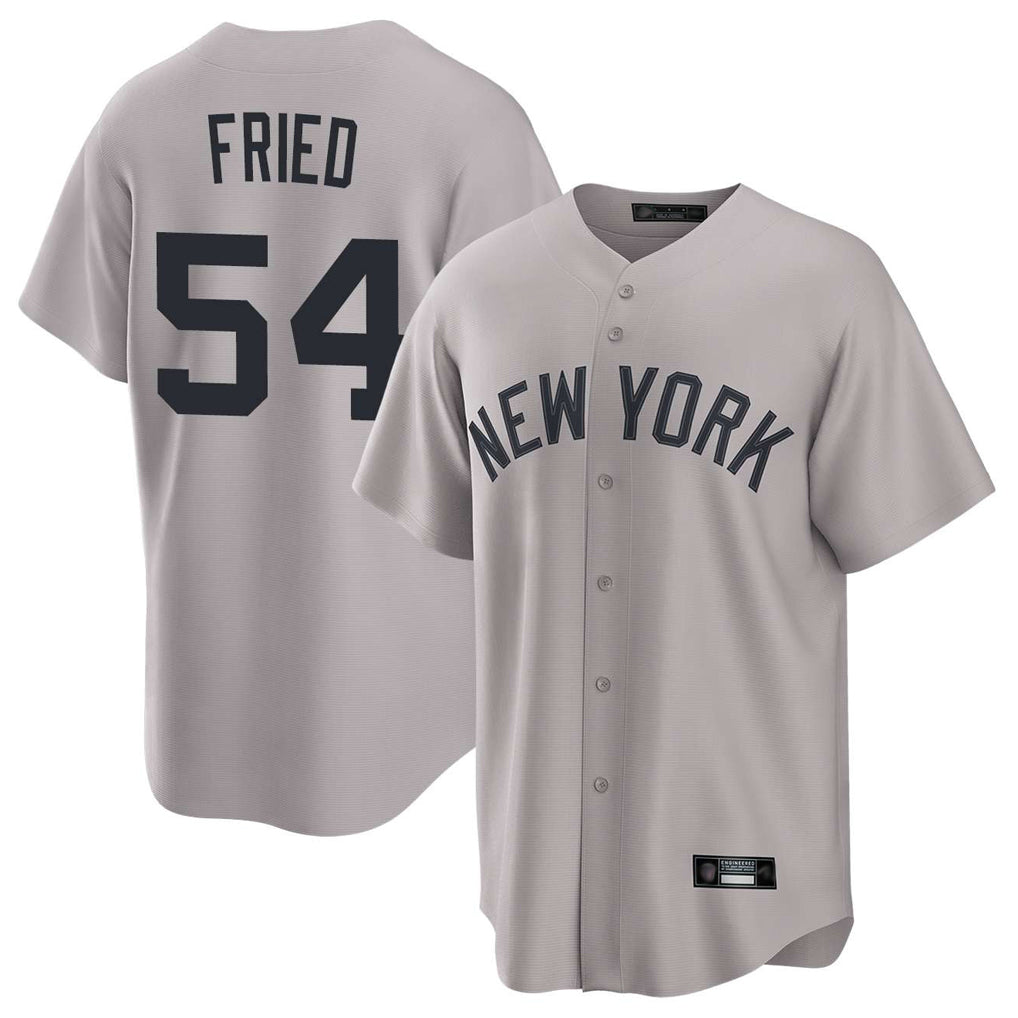 NY.Yankees #54 Max Fried Player Gray Game Home Fdoa Stitched Jerseys