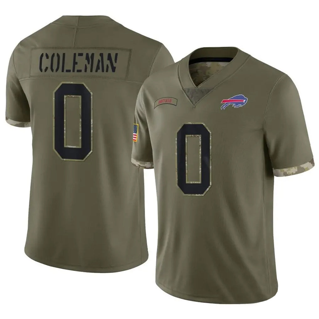 B.Bills #0 Keon Coleman Player Olive Salute To Service Gdoa Stitched Jerseys