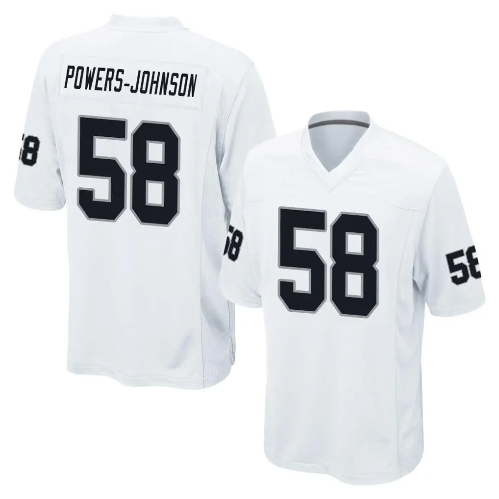LV.Raiders #58 Jackson Powers-Johnson Player White Home Game Gdoa Stitched Jerseys