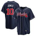 A.Braves #10 Chipper Jones Player Navy Home Game Gdoa Stitched Jerseys