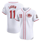 C.Reds #11 Barry Larkin Player White Limited Elite Home Gdoa Stitched Jerseys
