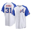 A.Braves #31 Greg Maddux Player White City Connect Home Game Gdoa Stitched Jerseys