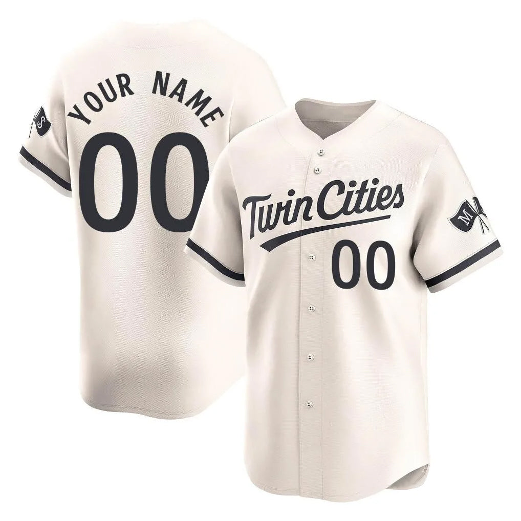 Custom M.Twins Cream Limited Home Game Any Name & Number Gdoa Stitched Jerseys