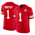 KC.Chiefs #1 Xavier Worthy Player Red Limited Vapor F.U.S.E. Home Game Gdoa Stitched Jerseys