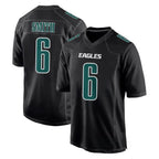 P.Eagles #6 DeVonta Smith Player Carbon Black Fashion Home Game Gdoa Stitched Jerseys