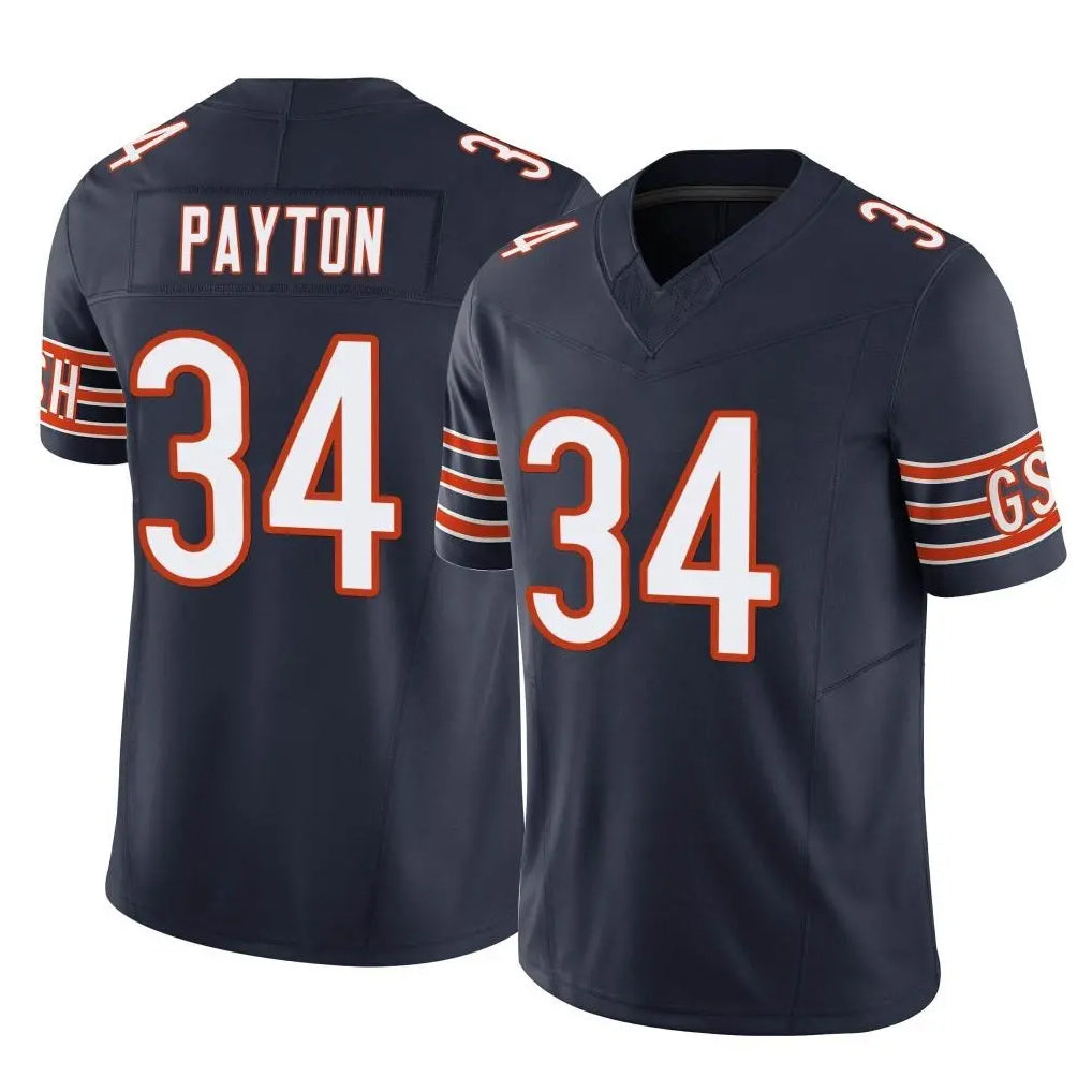 C.Bears #34 Walter Payton Player Navy Vapor F.U.S.E. Limited Home Game Gdoa Stitched Jerseys
