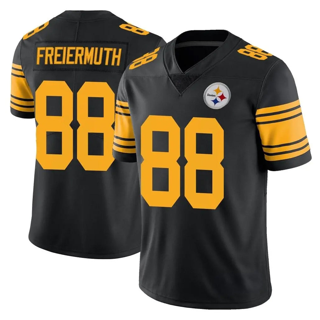 P.Steelers #88 Pat Freiermuth Player Black Limited Color Rush Home Game Gdoa Stitched Jerseys