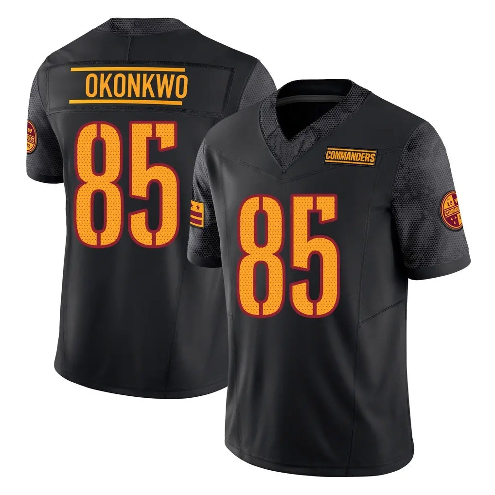 W.Commanders #85 Chig Okonkwo Player Black Limited Vapor F.U.S.E. Home Game Gdoa Stitched Jerseys