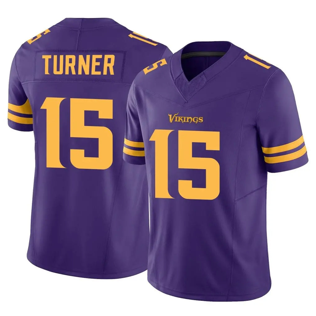 M.Vikings #15 Dallas Turner Player Purple Limited Alternate Vapor F.U.S.E. Home Game Gdoa Stitched Jerseys