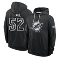 M.Dolphins #52 Patrick Paul Player 2026 Black Logo Pullover Hoodies Limited Game Gdoa Stitched Jerseys