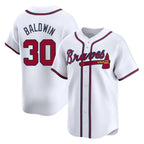 A.Braves #30 Drake Baldwin Player White Limited Home Game Gdoa Stitched Jerseys