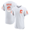 SF.Giants #6 Daniel Susac Player White City Connect Home Limited Elite Fdoa Stitched Jerseys