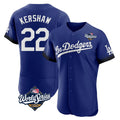 LA.Dodgers #22 Clayton Kershaw Player Royal World Series City Connect Elite Home Fdoa Stitched Jerseys