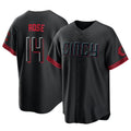 C.Reds #14 Pete Rose Player Black City Connect Home Game Gdoa Stitched Jerseys