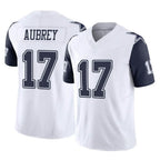 D.Cowboys #17 Brandon Aubrey Player White-Navy Limited Vapor F.U.S.E. Home Game Gdoa Stitched Jerseys