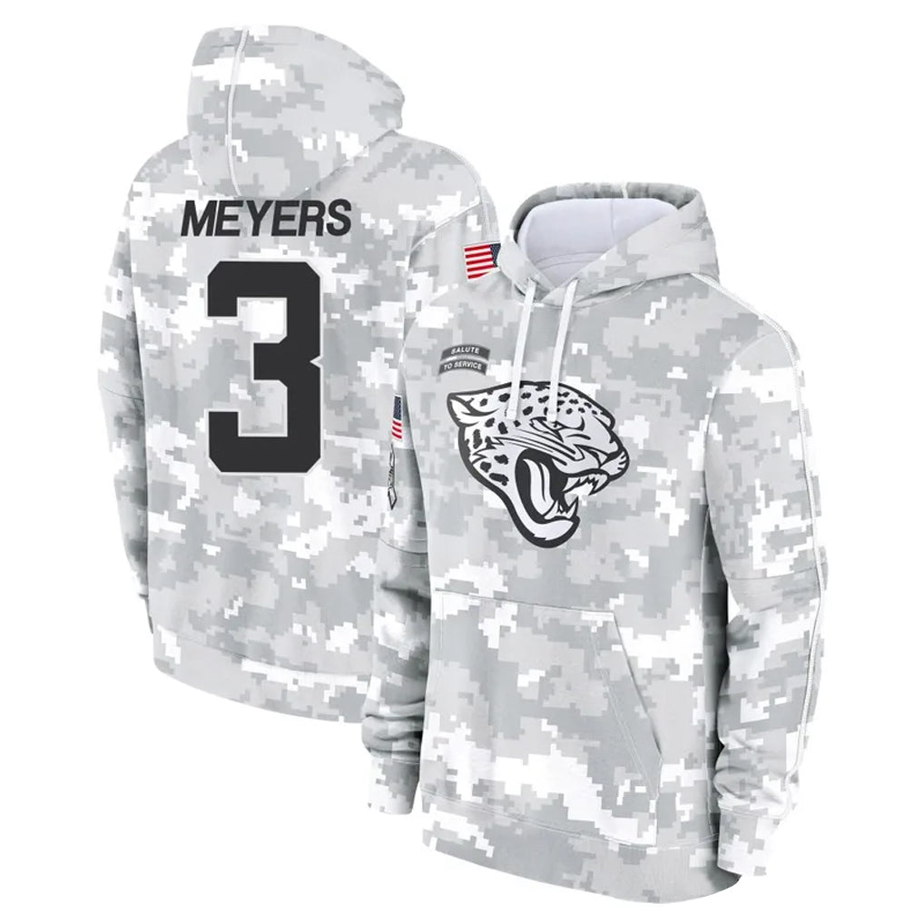 J.Jaguars #3 Jakobi Meyers Player Arctic Camo Salute to Service Hoodies Limited Game Gdoa Stitched Jerseys