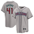 A.Diamondbacks #41 Carlos Santana Player Gray Road Home Game Gdoa Stitched Jerseys