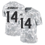 M.Vikings #14 Jauan Jennings Player Arctic Camo Salute To Service Limited Game Gdoa Stitched Jerseys