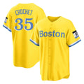 B.Red Sox #35 Garrett Crochet Player Yellow Home Game Gdoa Stitched Jerseys