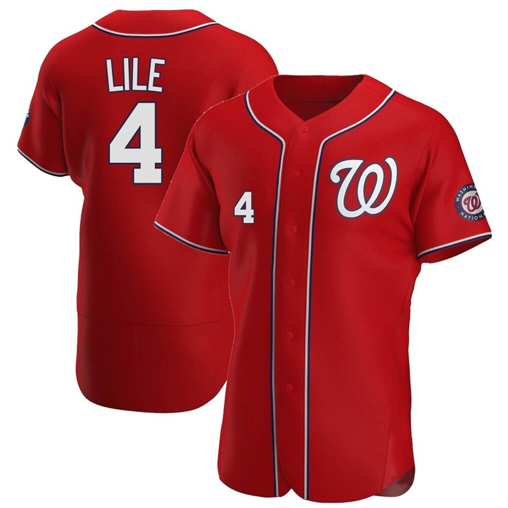 W.Nationals #4 Daylen Lile Player Red Alternate Elite Fdoa Stitched Jerseys