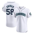 S.Mariners #58 Luis Castillo Player White Home Limited Elite Fdoa Stitched Jerseys